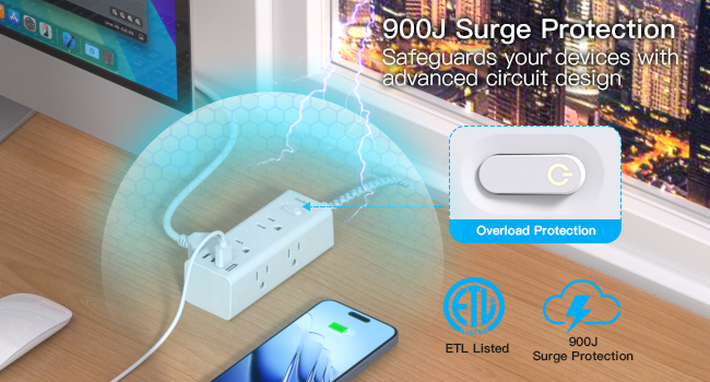 power strip with surge protection