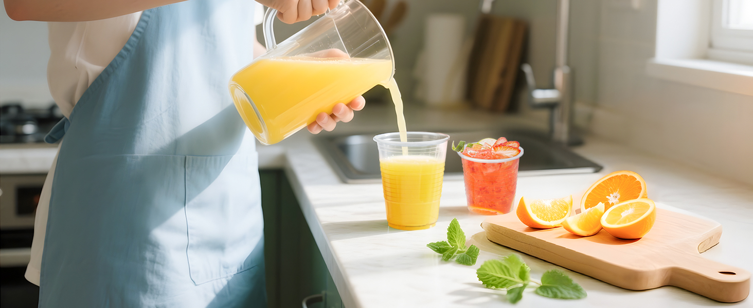 clear party cups