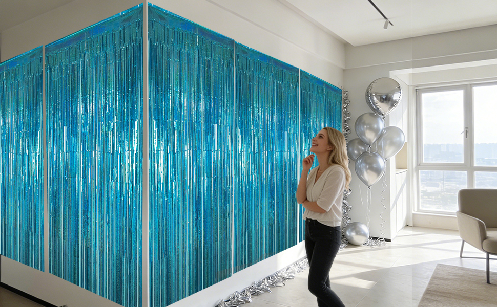 Metallic Tinsel Foil Fringe Curtains