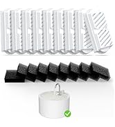 Cat Water Fountain Filters Replacement &amp; Pre-Filter Sponges for 2.2L/74oz Ceramic Cat Fountain, C...