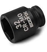 EGOFIX 1/2" Drive Standard Impact Socket, 32mm Metric Socket, Axle Nut Socket Heat-Treated CR-MO ...