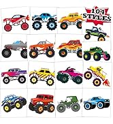 104 PCS Monster Truck Temporary Tattoos for Kids Party Supplies, Individually Wrapped Monster Tru...