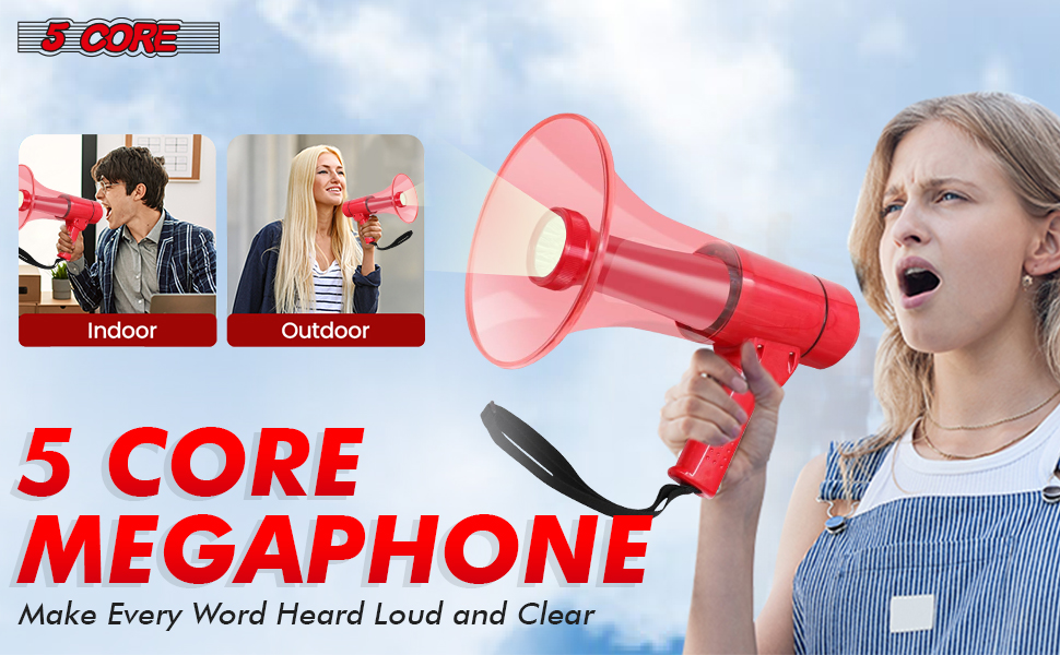 Portable Waterproof Megaphone, 40W Mega Phone