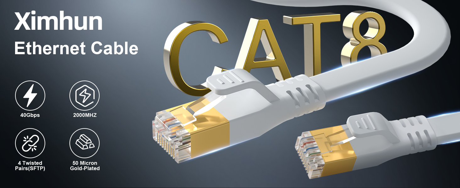 Cat 8 Ethernet Cable 50ft