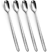 YFWOOD 9.1-Inch Long Handle Iced Tea Spoon, Ice Cream Spoon, Long Coffee Spoons, Stainless Steel ...