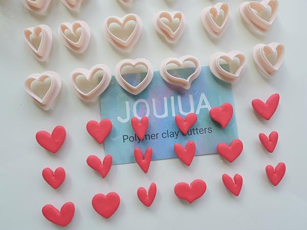 18 shapes mini heart stud polymer clay cutter