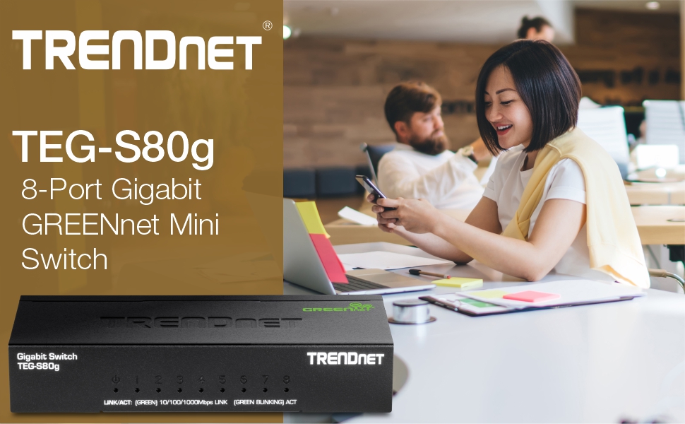 TRENDnet 8-Port Mini Gigabit Switch, TEG-S80g