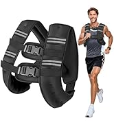 Wolliwa Weighted Vest for Woman Men,6lb/8lb/12lb/16lb/20Lb/25lb Weight Vest with Reflective Strip...