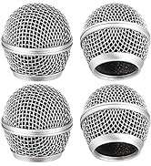 Facmogu 4PCS Microphone Head Replace, Grille Mic Replacement Ball Head, Microphone Grille Ball wi...