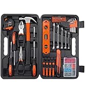 CARTMAN Tool Set General Hand Tool Kit with Plastic Toolbox Storage Case Automotive Wrench Sets O...