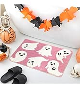 Shovagy Halloween Bathroom Rugs Cool Black Gothic Bath Mat Ghost Pumpkin Horror Decor Carpet Soft...