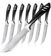 Bellemain Premium Steak Knives Set of 8, Kitchen Knife Sets with Steel Blades for Precise Cutting...