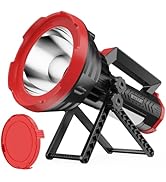 BUYSIGHT Rechargeable Spotlight Flashlight, 1000,000 lumens 600 Yards Range IP65 Waterproof Spot ...