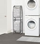 neatfreak! 2 Tier Rolling Vertical Laundry Sorter (Modern Floral - Alloy)