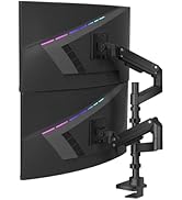 WALI Dual Monitor Mount for Ultrawide Heavy Duty Curved Monitor Stacking, Dual Monitor Arm Fits 1...