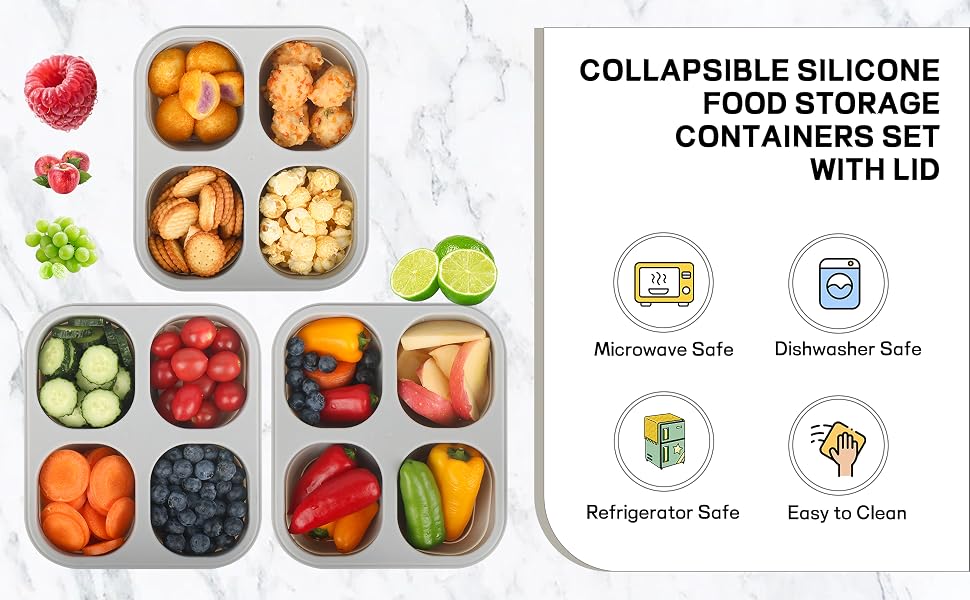 Collapsible Silicone Food Storage Container