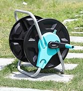 Garden Hose Reel Cart,Hold Up to 50-130 Feet of 5/8" Hose,Wall Mounted Water Hose Reel,Portable H...