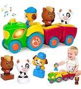 Animal Farm Tractor Toy for Toddler 1 2 3 Years Old, Musical Tractor Set with 3 Farm Animals, Mon...