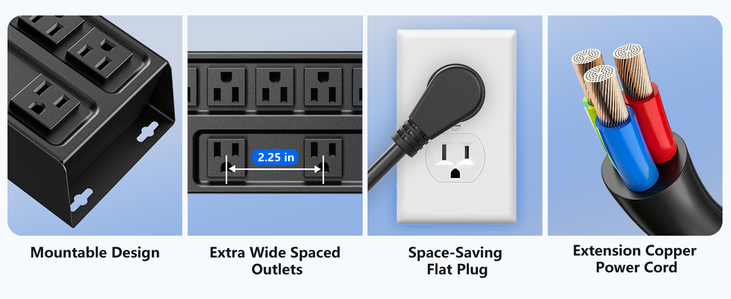 Heavy-duty metal power strip made of high-quality materials