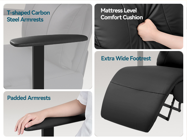 reclining office chair ergonomic with foot rest comfortable executive big and tall office chair