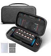 AceGamer Carrying Case for Switch 2 (2025) with Tempered Glass &amp; Game Card Holder | Large Capacit...