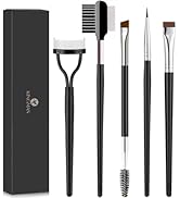KINGMAS Eyebrow Brush &amp; Eyelash Separator Eyeliner Brush and Brow Comb Lash Spoolie Brush, Steel ...
