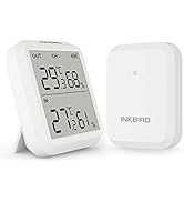 Inkbird ITH-20R Digital Hygrometer Indoor Outdoor Thermometer Wireless Room Thermometer with Sens...