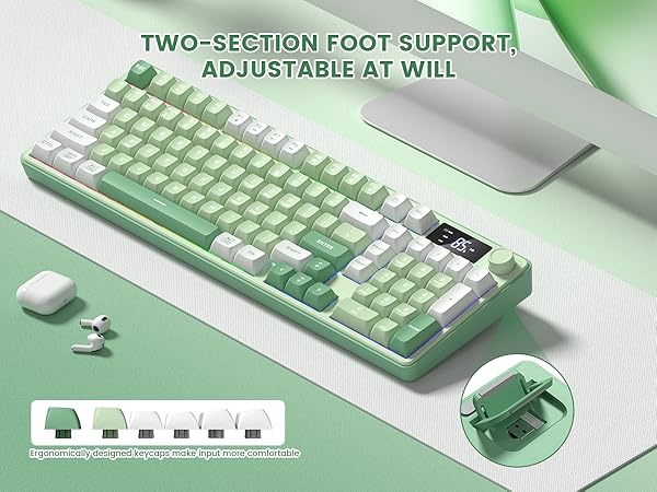 TWO-SECTION FOOT SUPPORT, ADJUSTABLE AT WILL