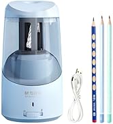 M&amp;G Blue Electric Pencil Sharpener, Portable Automatic Pencil Sharpener for Colored Pencils, Auto...