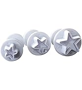 Star Small Fondant Plunger Cutter Set Cake Cookies Decorating Tool Mold-Tiny 3 Pieces(Mini)