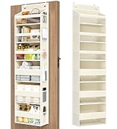 Over The Door Organizer, 6 Shelf Door Hanging Organizers with 6 Large Capacity Pockets, Behind Do...