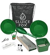 Compact Gold Panning Kit with Portable Sluice: Includes Miners Moss, Gold Trap Mat, Sand Separato...