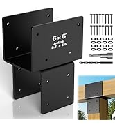 Wuno Shop 1 Pack 6x6(Actual 5.5"x5.5") Post Caps Tie Bracket, Stainless Steel Post to Beam Connec...
