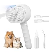 REIKIYA Cat Steam Brush,4-in-1 Spray Hair Removal Dog Brush for Shedding &amp; Grooming with UV Light...