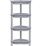 ELYKEN 4 Tier Shower Caddy Organizer Shelf Corner, 14.4 x 11.2 x 31.5 Inches, Rustproof, Plastic ...