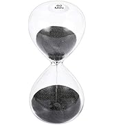 SuLiao Hourglass 60 Minute Sand Timer: 5.1 Inch Black Sand Clock, Large Sand Watch 60 Min, Unique...