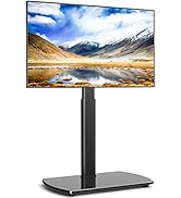 Rfiver Modern TV Floor Stand with Swivel Mount, Universal for 27-65 Inch LCD LED Flat Screens, Bl...