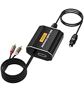 192kHz Optical to RCA Converter DAC Digital to Analog Audio Converter with Optical Cable to RCA L...