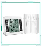 ORIA Refrigerator Thermometer, Wireless Digital Freezer Thermometer with 2 Sensors, Indoor Outdoo...