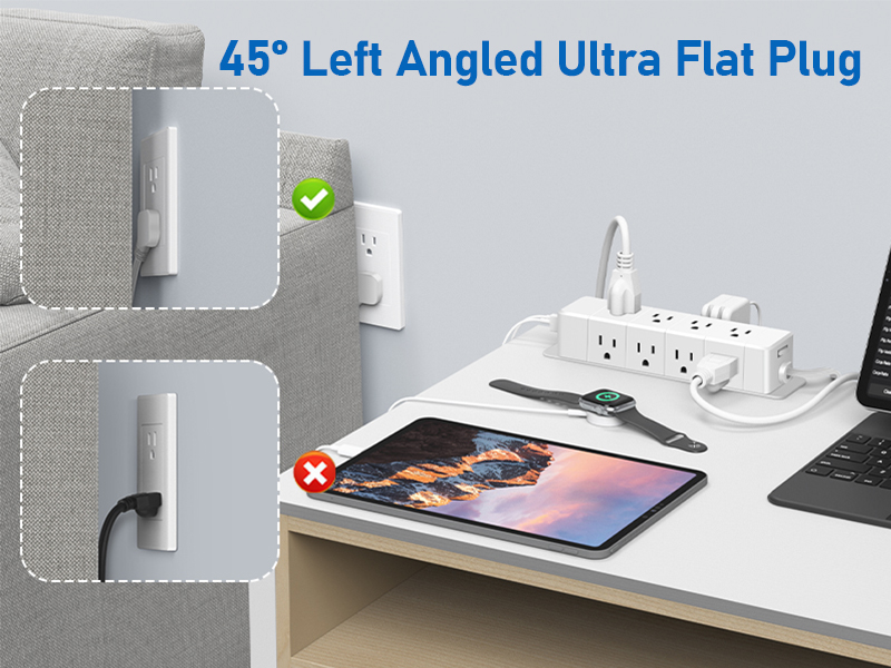 power strip flat plug