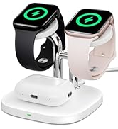 Dual Watch Charger with Fast Charging for Apple Watch, SwanScout 704A, 3-in-1 Wireless Charging S...