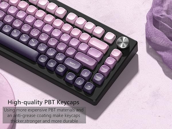 MOA Keycaps, PBT Keycaps, Japanese Keycaps 75 Percent, Gradient Purple Keycaps