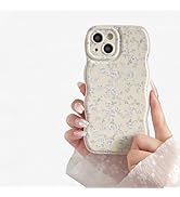 FABSPARK Case for iPhone 15 Pro Max,Cute Flower Floral Pattern Wave Design Curly Wavy Frame Case,...