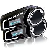 QSPORTPEAK M2C Motorcycle Intercom Headset Speakers, 1000m 6 Riders Motorbike Intercom Universal ...