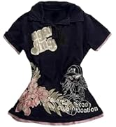 Vintage Alt Graphic Tees Y2k Grunge Polo Shirts Teen Girls Women Whimsy Twee 2000s Short Sleeve C...