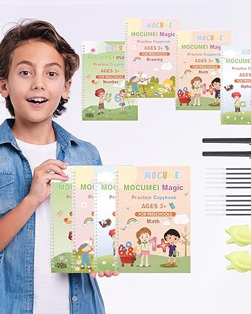 Magic Reusable Copybook for Kids Age 3-5 Calligraphy Simple Hand Lettering Writing Practice Book