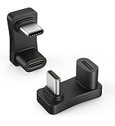MoKo 180 Degree Angle USB C Adapter 2 Pack, U Shape USB-C Male to USB-C Female Adapter Connector ...