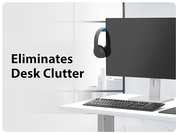 Free up desk space while protecting your headphones.