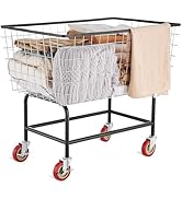 VEVOR Wire Laundry Cart, 3.8Bushel Wire Laundry Basket with Wheels, 32.5''x21.3''x29.9'', Commerc...