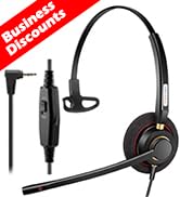 Arama Phone Headset with Mic Noise Cancelling &amp; Mute Switch, Wired Telephone Headset 2.5mm for Pa...